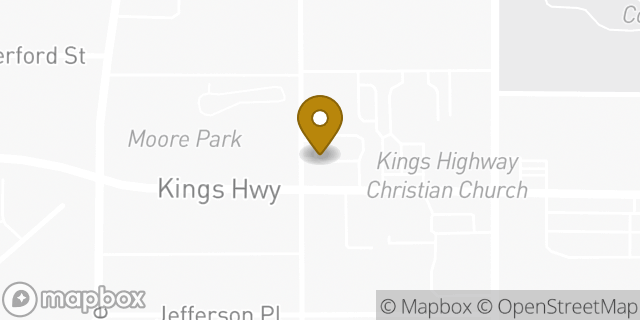 Map showing the location of Dunkin' in Shreveport, LA 71104