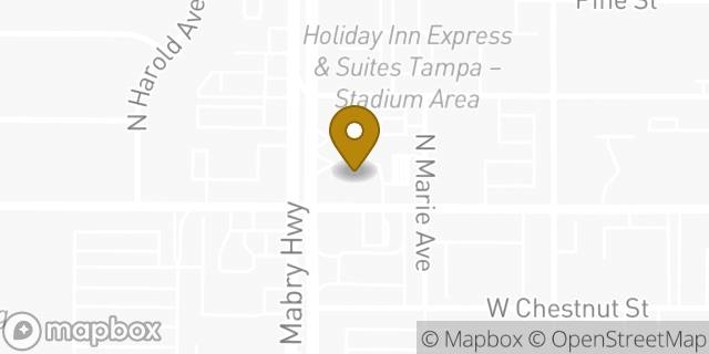 Map showing the location of Chase Bank in Tampa, FL 33607