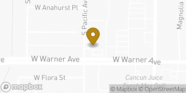 Map showing the location of 7-Eleven in Santa Ana, CA 92704