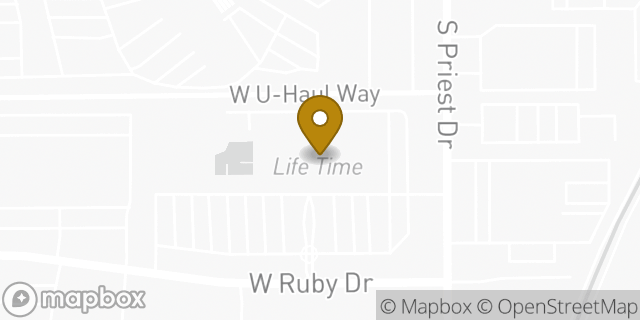 Map showing the location of Life Time in Tempe, AZ 85284