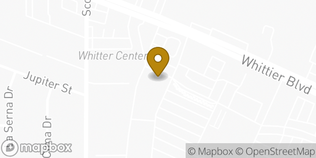 Map showing the location of Buffalo Wild Wings in Whittier, CA 90603