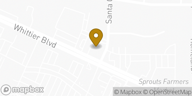 Map showing the location of Chase Bank in Whittier, CA 90603