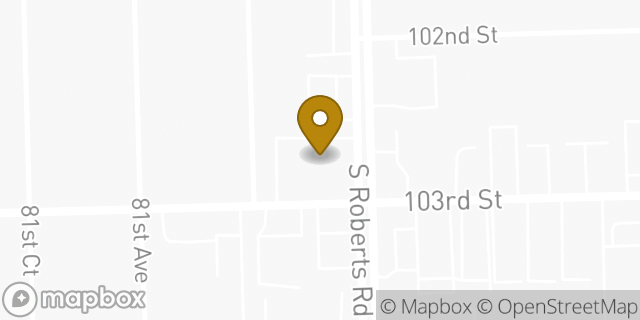 Map showing the location of Bank Of America in Palos Hills, IL 60465