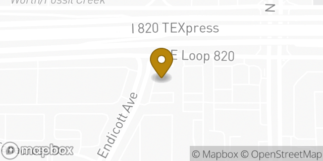 Map showing the location of Texas Roadhouse in Fort Worth, TX 76137