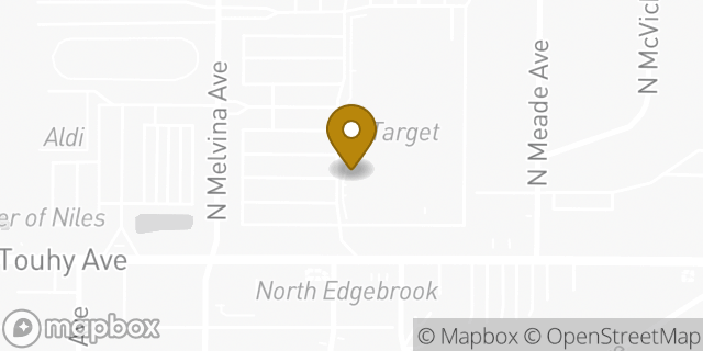 Map showing the location of Starbucks in Niles, IL 60714