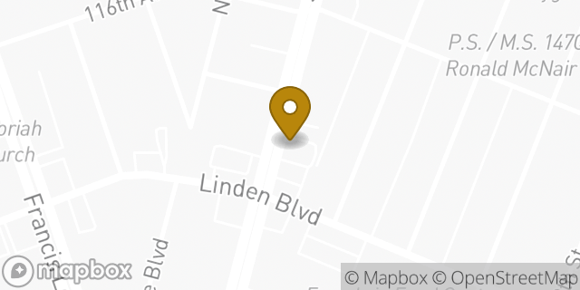 Map showing the location of McDonald's in Cambria Heights, NY 11411