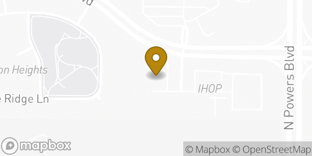 Map showing the location of AutoZone in Colorado Springs, CO 80917