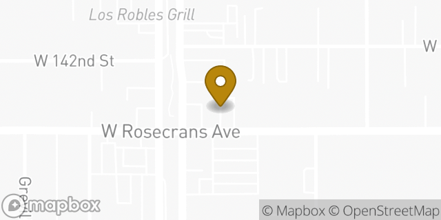 Map showing the location of Dunkin' in Hawthorne, CA 90250