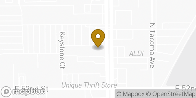 Map showing the location of Chase Bank in Indianapolis, IN 46220