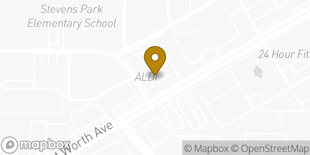 Map showing the location of Aldi in Dallas, TX 75211
