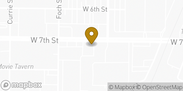 Map showing the location of Bank Of America in Fort Worth, TX 76107