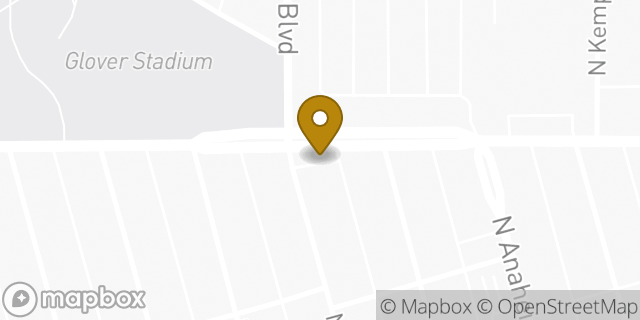 Map showing the location of American Legion Post 72 in Anaheim, CA 92805
