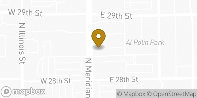 Map showing the location of Chase Bank in Indianapolis, IN 46208