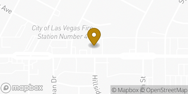 Map showing the location of Starbucks in Las Vegas, NV 89104
