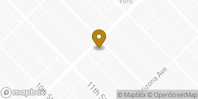 Map showing the location of Dunkin' in Santa Monica, CA 90401