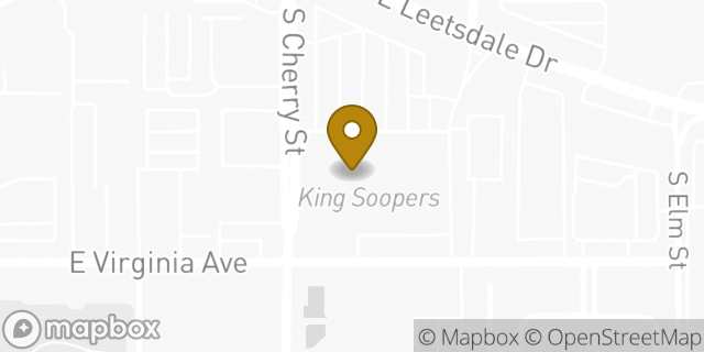 Map showing the location of Starbucks in Glendale, CO 80246