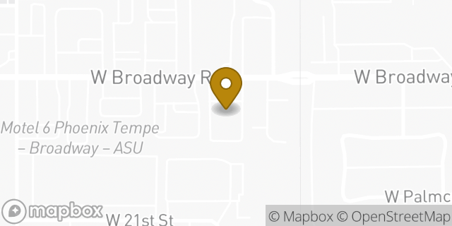 Map showing the location of AutoZone in Tempe, AZ 85282