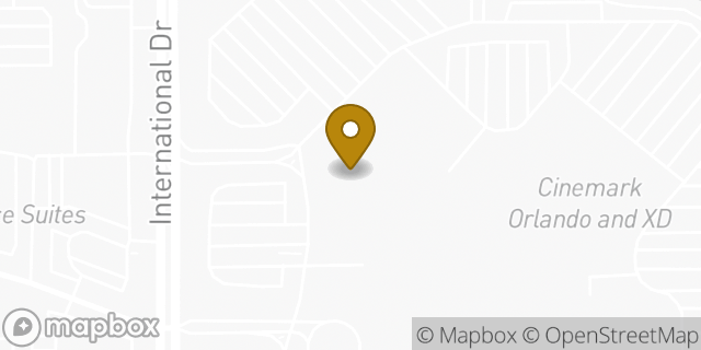Map showing the location of Bass Pro Shops in Orlando, FL 32819