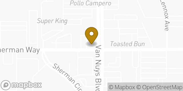 Map showing the location of Dunkin' in Los Angeles, CA 91405