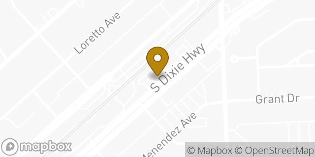 Map showing the location of Starbucks in Coral Gables, FL 33146