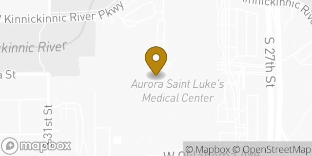 Map showing the location of Starbucks in Milwaukee, WI 53201
