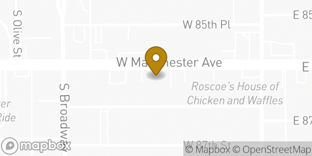 Map showing the location of AutoZone in Los Angeles, CA 90003