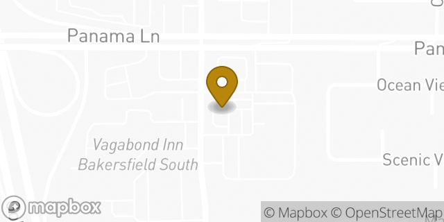 Map showing the location of Starbucks in Bakersfield, CA 93307