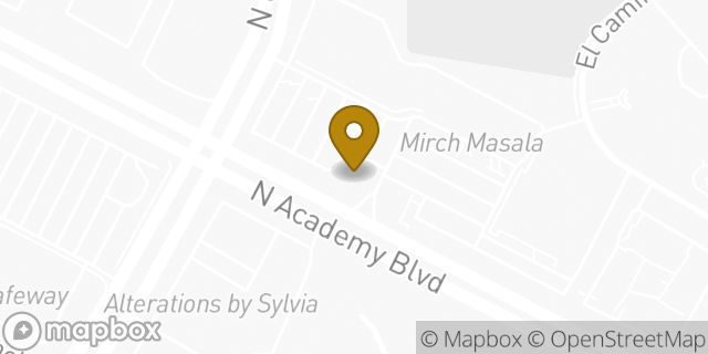 Map showing the location of Chipotle Mexican Grill in Colorado Springs, CO 80918