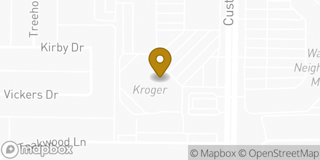 Map showing the location of Kroger in Plano, TX 75075