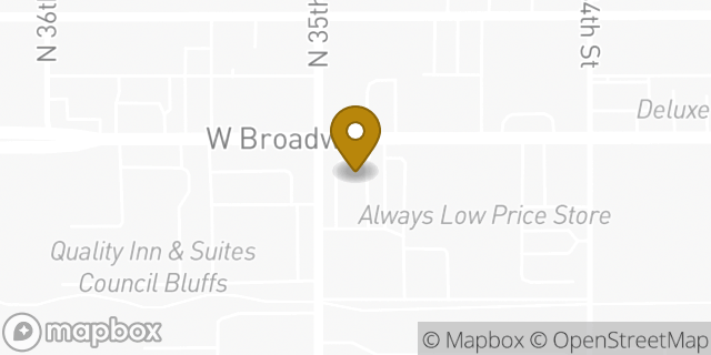 Map showing the location of Sonic Drive In in Council Bluffs, IA 51501