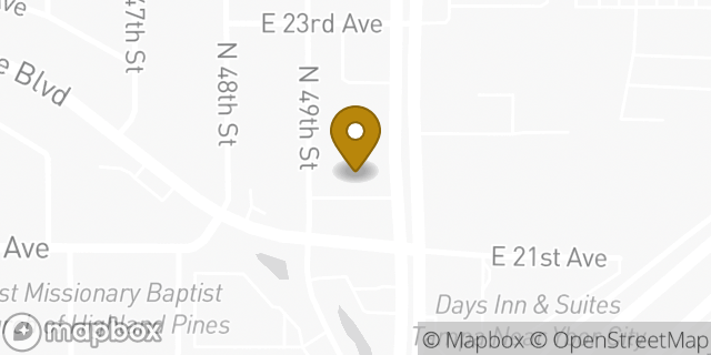 Map showing the location of AutoZone in Tampa, FL 33619