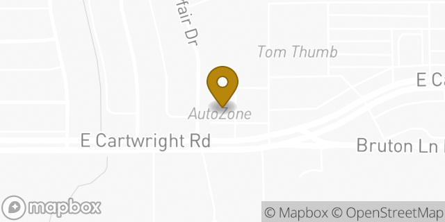 Map showing the location of AutoZone in Mesquite, TX 75149