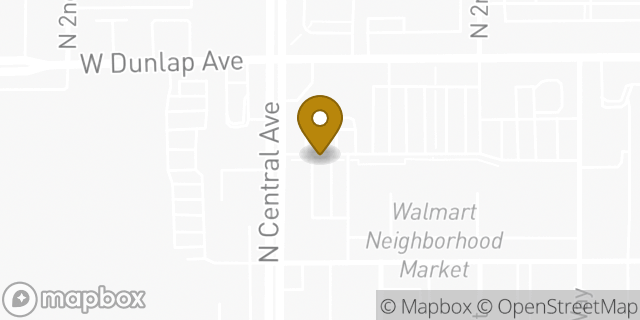 Map showing the location of Bank of America Walk-Up ATM | Central And Dunlap in Phoenix, AZ 85020