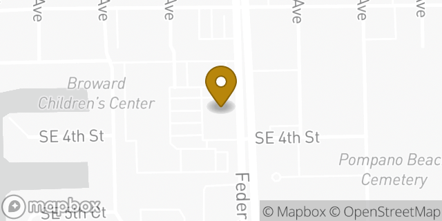 Map showing the location of Starbucks Coffee Company in Pompano Beach, FL 33062