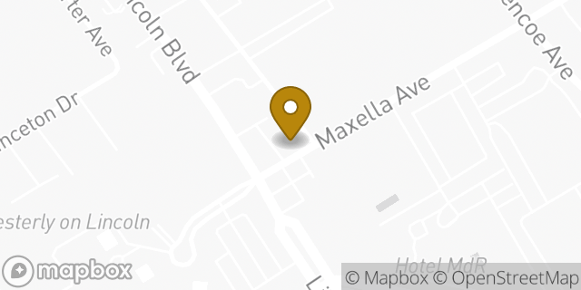 Map showing the location of Starbucks in Marina del Rey, CA 90292