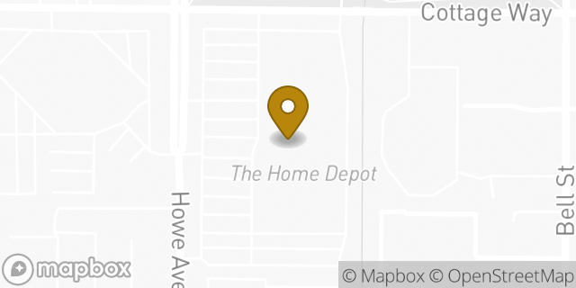 Map showing the location of The Home Depot in Sacramento, CA 95825