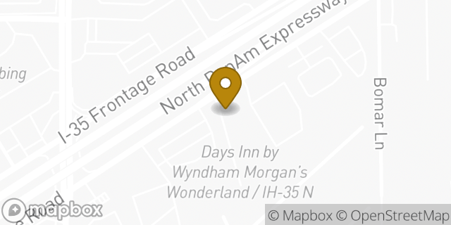 Map showing the location of Days Inn by Wyndham Morgan's Wonderland in San Antonio, TX 78233