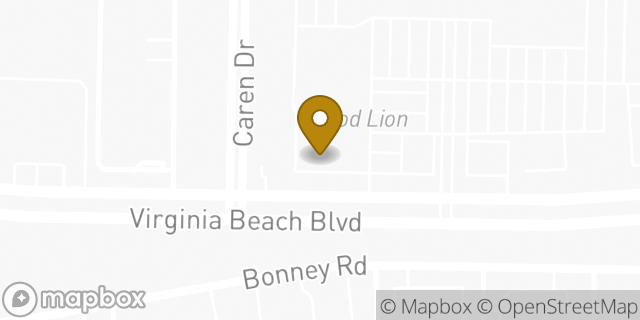 Map showing the location of Papa John's Pizza in Virginia Beach, VA 23452