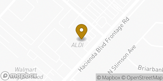 Map showing the location of Aldi in La Puente, CA 91744