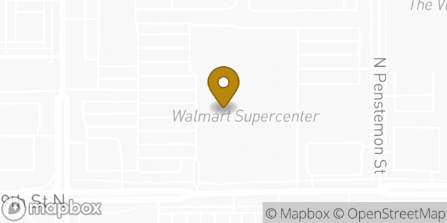 Map showing the location of Walmart in Wichita, KS 67226