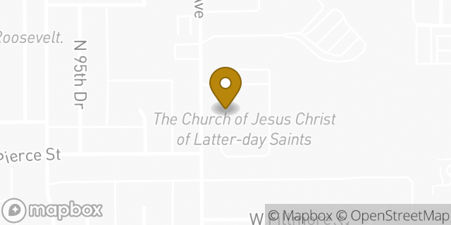 Map showing the location of The Church of Jesus Christ of Latter-day Saints in Tolleson, AZ 85353