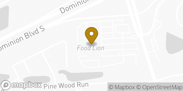 Map showing the location of Food Lion in Chesapeake, VA 23320