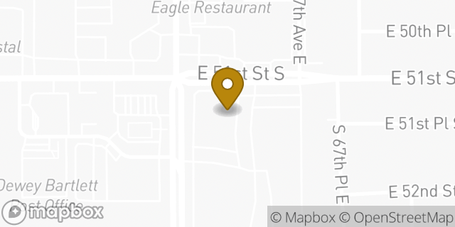 Map showing the location of The UPS Store in Tulsa, OK 74145