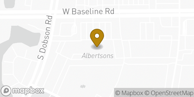 Map showing the location of Albertsons in Mesa, AZ 85202