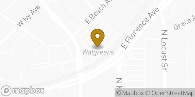 Map showing the location of Walgreens in Inglewood, CA 90301