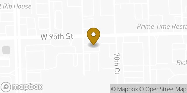 Map showing the location of Dunkin' in Hickory Hills, IL 60457