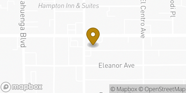 Map showing the location of Starbucks in Los Angeles, CA 90038