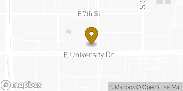 Map showing the location of Starbucks in Tempe, AZ 85281