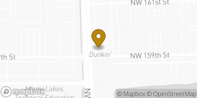 Map showing the location of Dunkin' in Miami Gardens, FL 33014