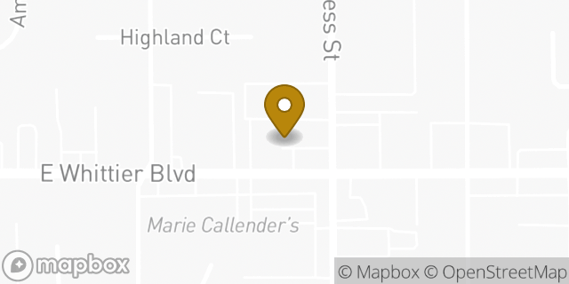 Map showing the location of Subway in La Habra, CA 90631